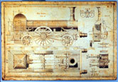 Image: Drawing of Stephenson 'Long Boiler' Locomotive